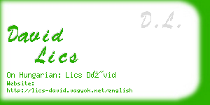 david lics business card